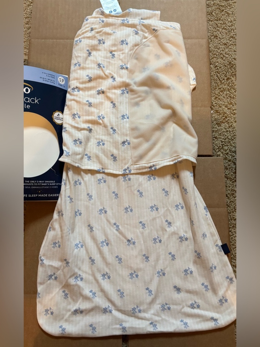 Halo Blue Floral Baby Swaddle Sack